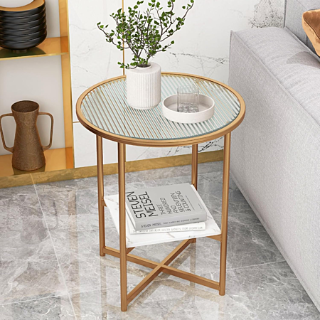 Table de chevet ronde à 3 tiroirs - table de chevet moderne - blanc Table de chevet ronde à 3 tiroirs - table de chevet moderne - blanc