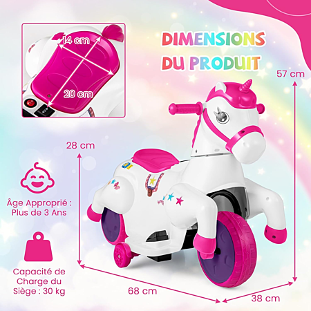 Cheval à bascule Fille LICORNE Haut de gamme - dès 9 Mois Cheval à bascule Fille LICORNE Haut de gamme - dès 9 Mois