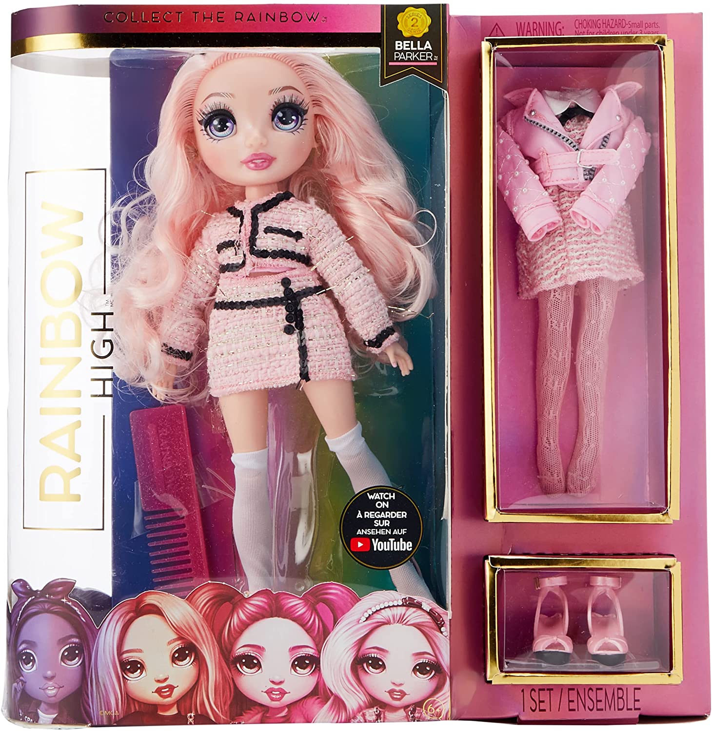 Rainbow High Bella Parker Édition limitée Poupée rose tendance avec 2  tenues exclusives