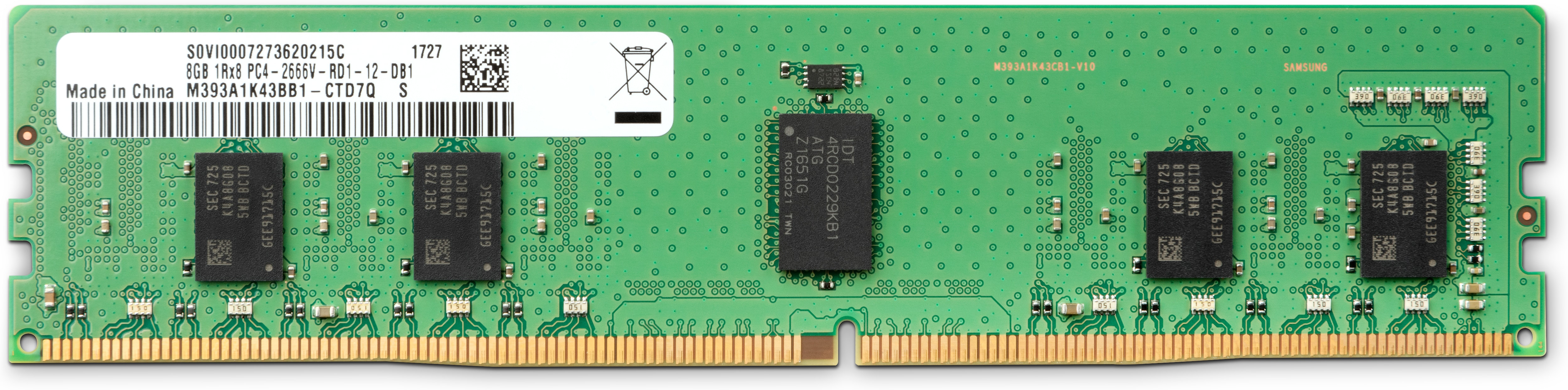 Mémoire RAM DDR4-2666 HP enregistrée ECC 8 Go (1 x 8 Go)
