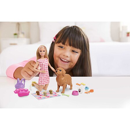 Barbie Coffret de jeu Chiots nouveaux-nés FBN17 - Poupée - Achat