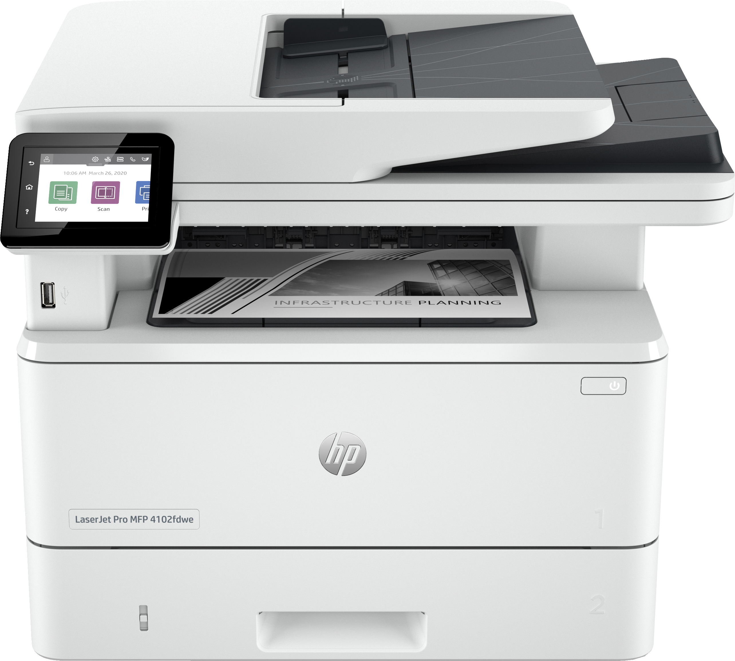 Imprimante Laser HP LaserJet Pro MFP 4102fdwe – Multifonction Réseau, Wi-Fi, ADF, Sécurité Dynamique