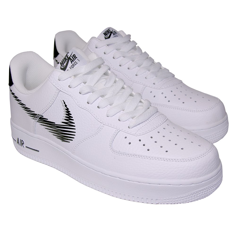 Custom Air Force One Noir Avec Ecriture Chaussure Nike Air Force