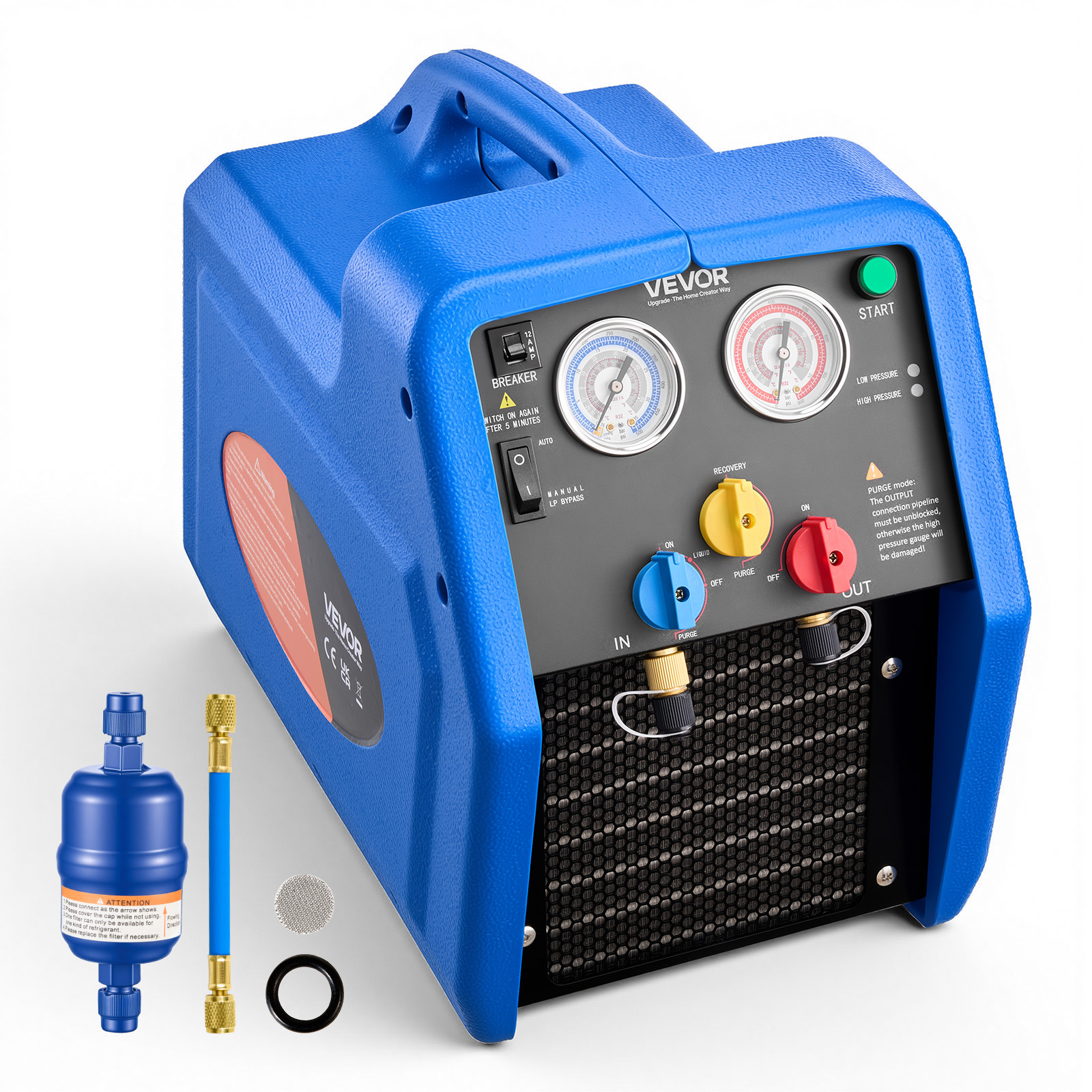 VEVOR Station de Récupération Fluides Frigorigènes Réfrigérants Portable 1 HP