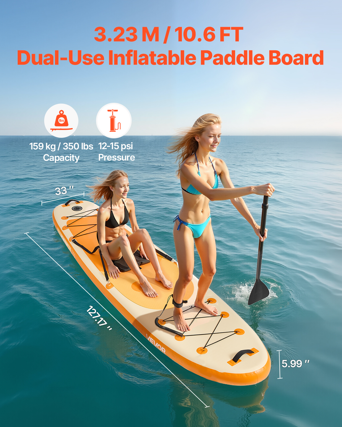 Paddle gonflable 320 cm planche SUP pour nager Thunder solide flottante accessoires sac à dos et