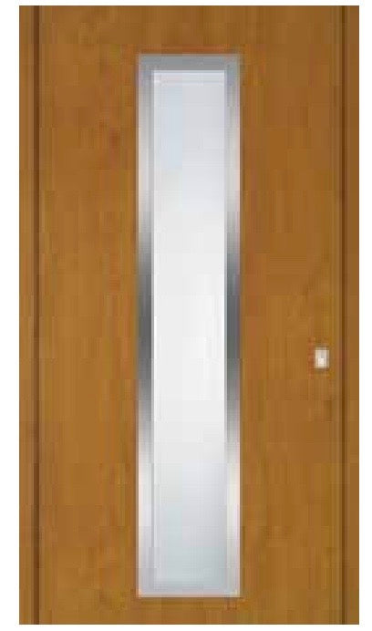 Porte de service PVC anthracite semi-vitrée ouvrant droit L 960mm