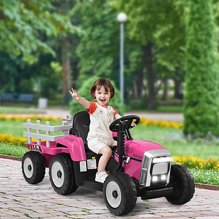 12V Tracteur Électrique Enfant avec Télécommande Voiture Électrique à 6 12V Tracteur Électrique Enfant avec Télécommande Voiture Électrique à 6