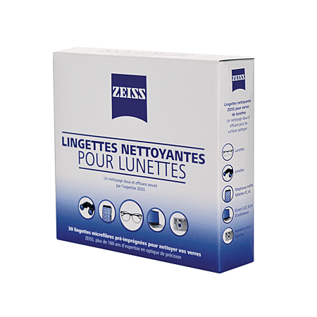 Lingettes Nettoyantes pour Lunettes, 30 lingettes