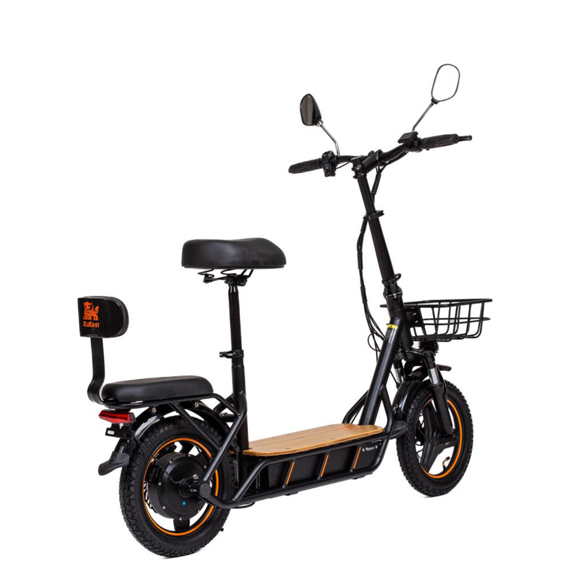 KuKirin C1 ProTrottinette électrique, Moteur 400W, Pneu Pneumatique 14 Pouces, 48V 26Ah Batterie Au Lithium Haute Capacité Autonomie De 120 Km Charge 200kg Avec Rétroviseur Noir