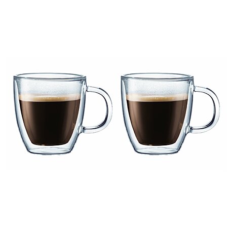 Tasses en verre à double paroi 2pk 320ml-350ml Tasse à café