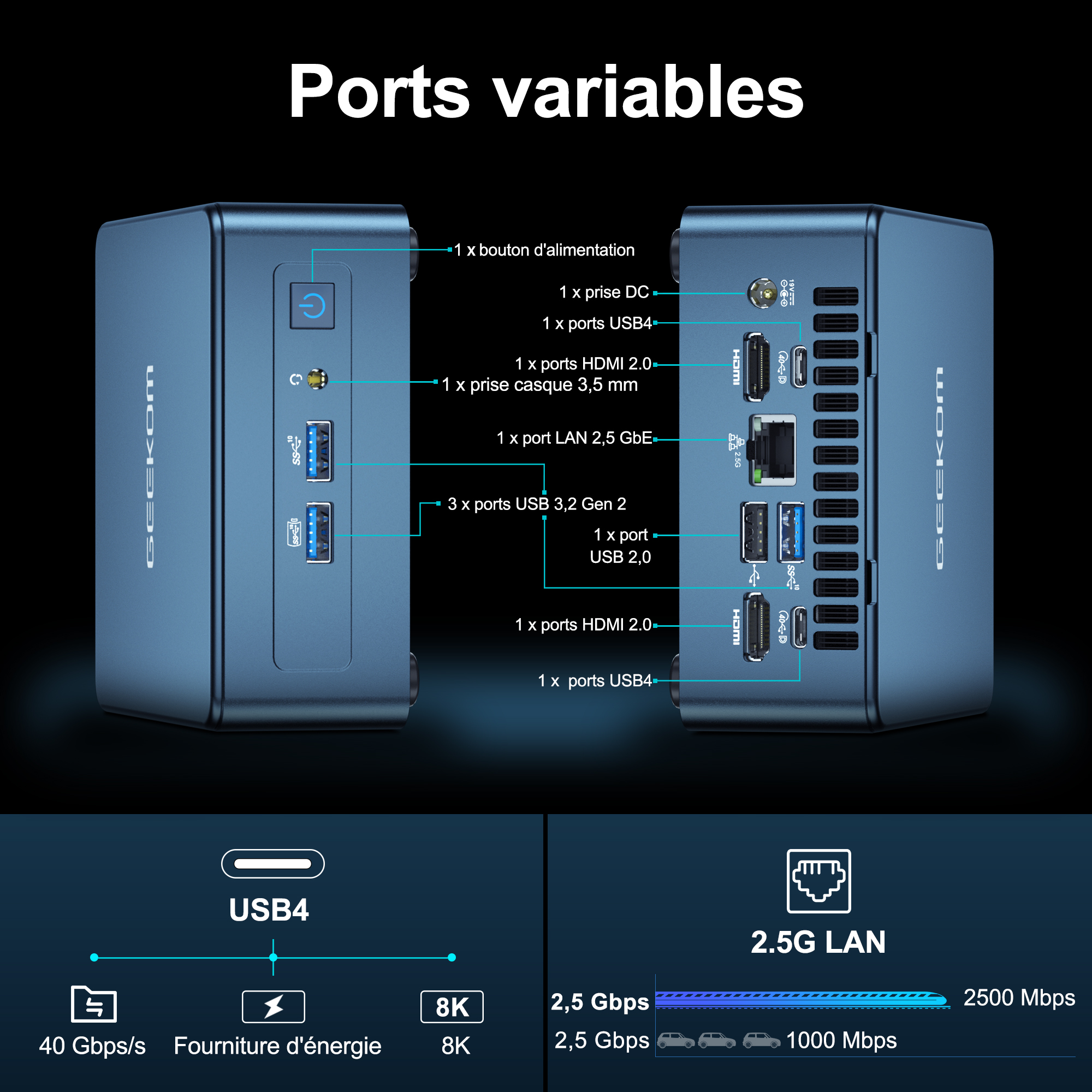 Mini PC GEEKOM IT13 - Processeur Intel Core i7-13620H - Graphiques