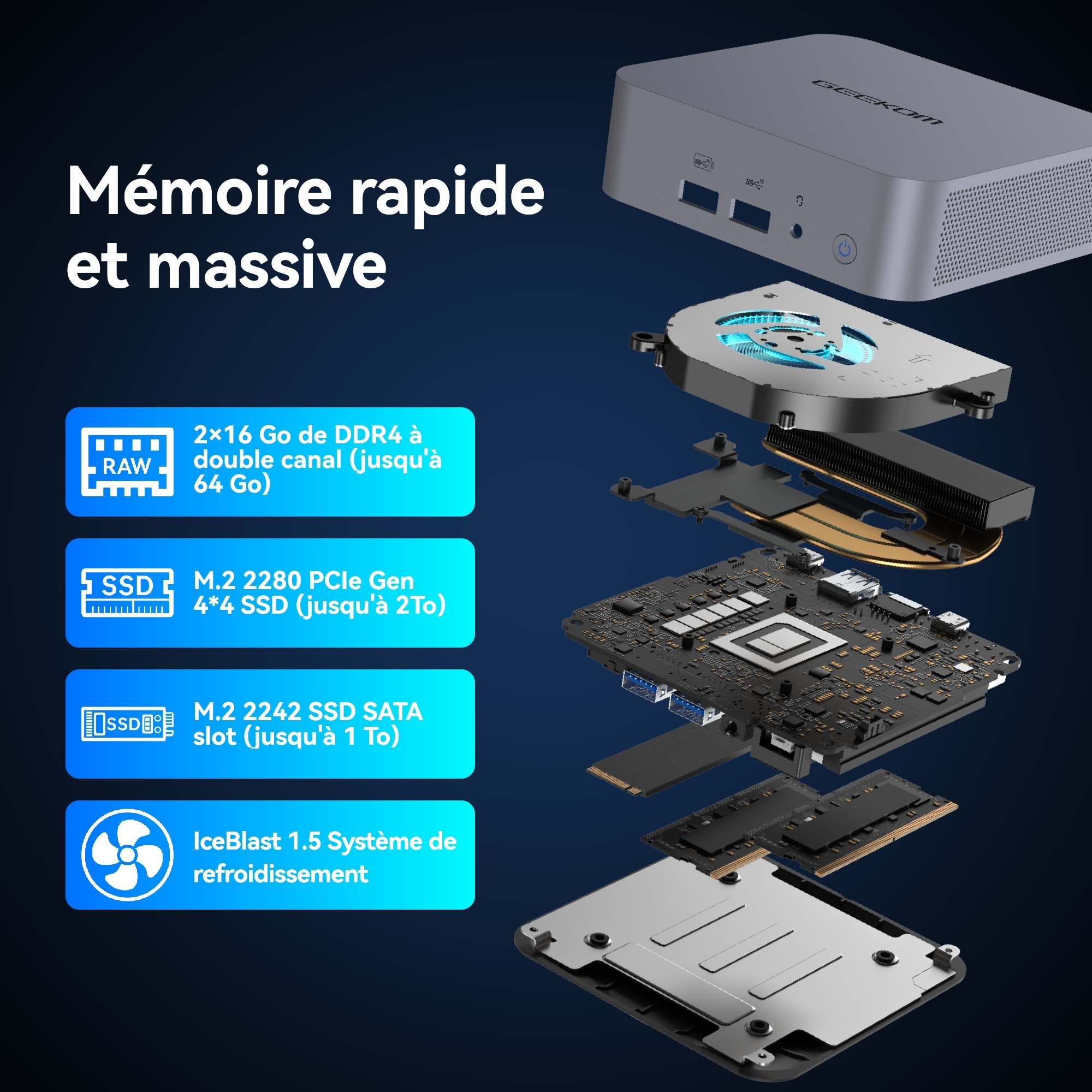 Mini PC GEEKOM GT13 Pro - Processeur Intel Core i9-13900H - Graphiques ...