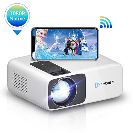 Projecteur vidéo portable 1080p 3000 lumens A30AIR avec miroir  téléphonique, projecteur de cinéma à contraste 5000:1 avec haut-parleur  intégré