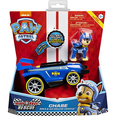 Vehicule + Figurine Chase Ready Race Rescue Paw Patrol (Solid) - La Pat'  Patrouille au meilleur prix