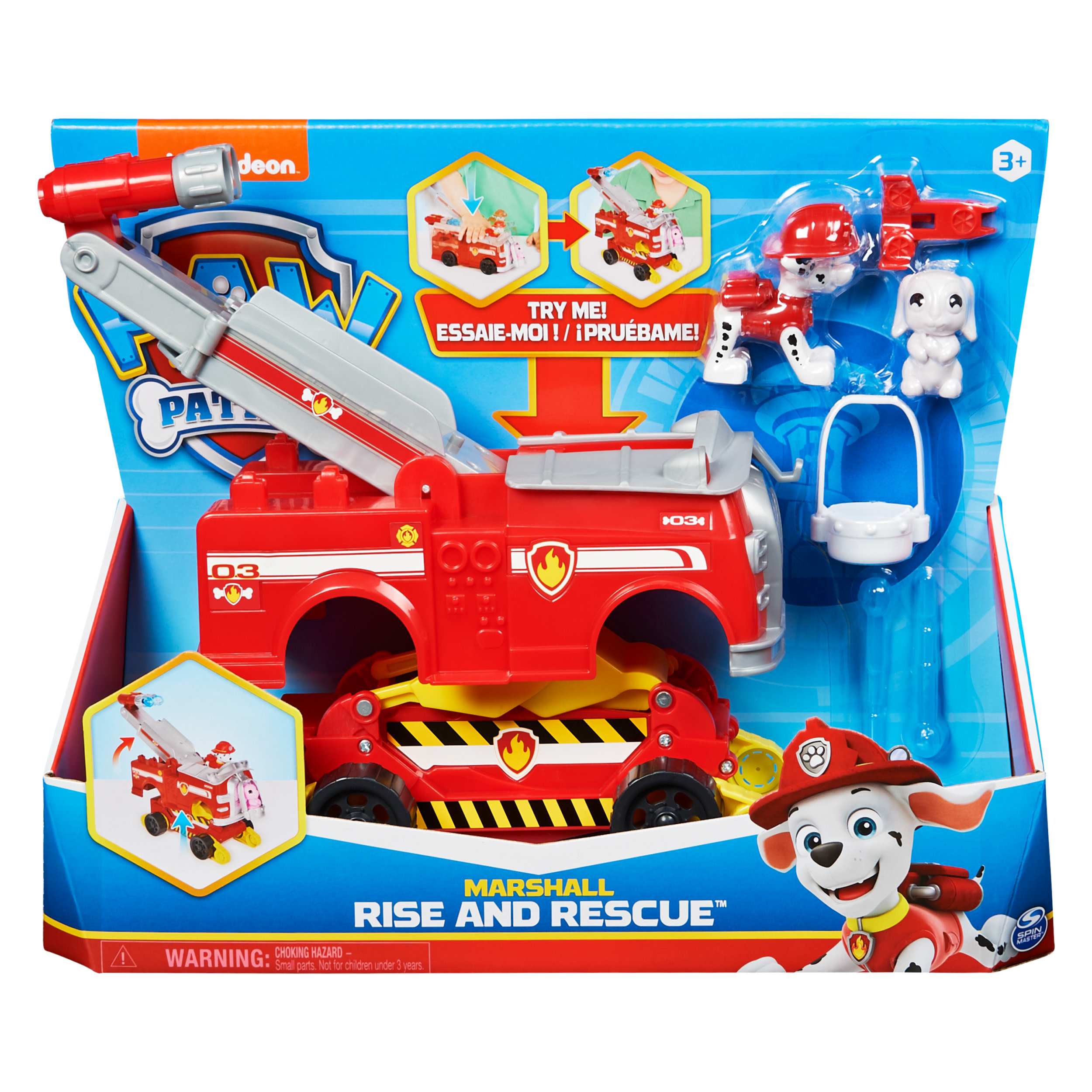 Caserne De Pompiers PAW Patrol Fire Rescue – Avec Effets Sonores, Lumière Et Figurine Marcus – Dès 3 Ans