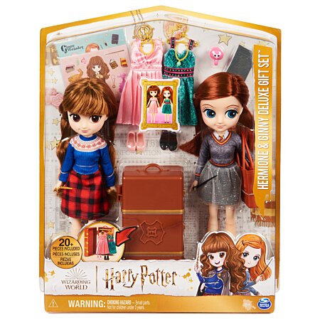 Wizarding World, Coffret cadeau poupée Brilliant Hermione Granger de 20,3  cm avec 5 accessoires et 2 tenues