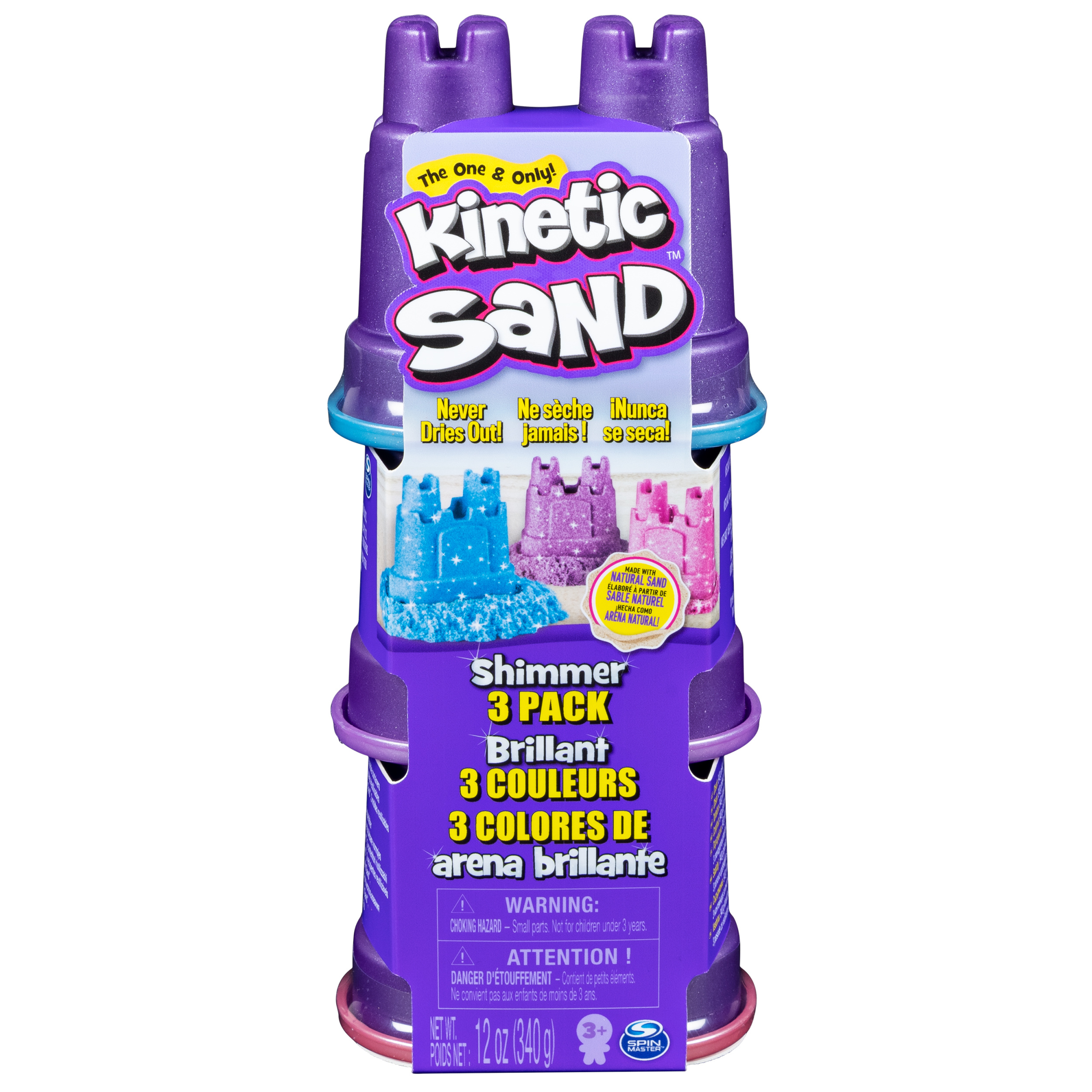 Spin Master Kinetic Sand SABLE MAGIQUE - SQUISH N'CREATE 380 G + 5 MOULES -  Créez Différentes