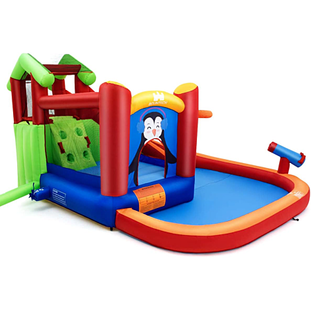 Parc aquatique gonflable enfant 430x390x210 cm avec toboggan, pataugeoire, trampoline, souffleur 450W coloré Parc aquatique gonflable enfant 430x390x210 cm avec toboggan, pataugeoire, trampoline, souffleur 450W coloré