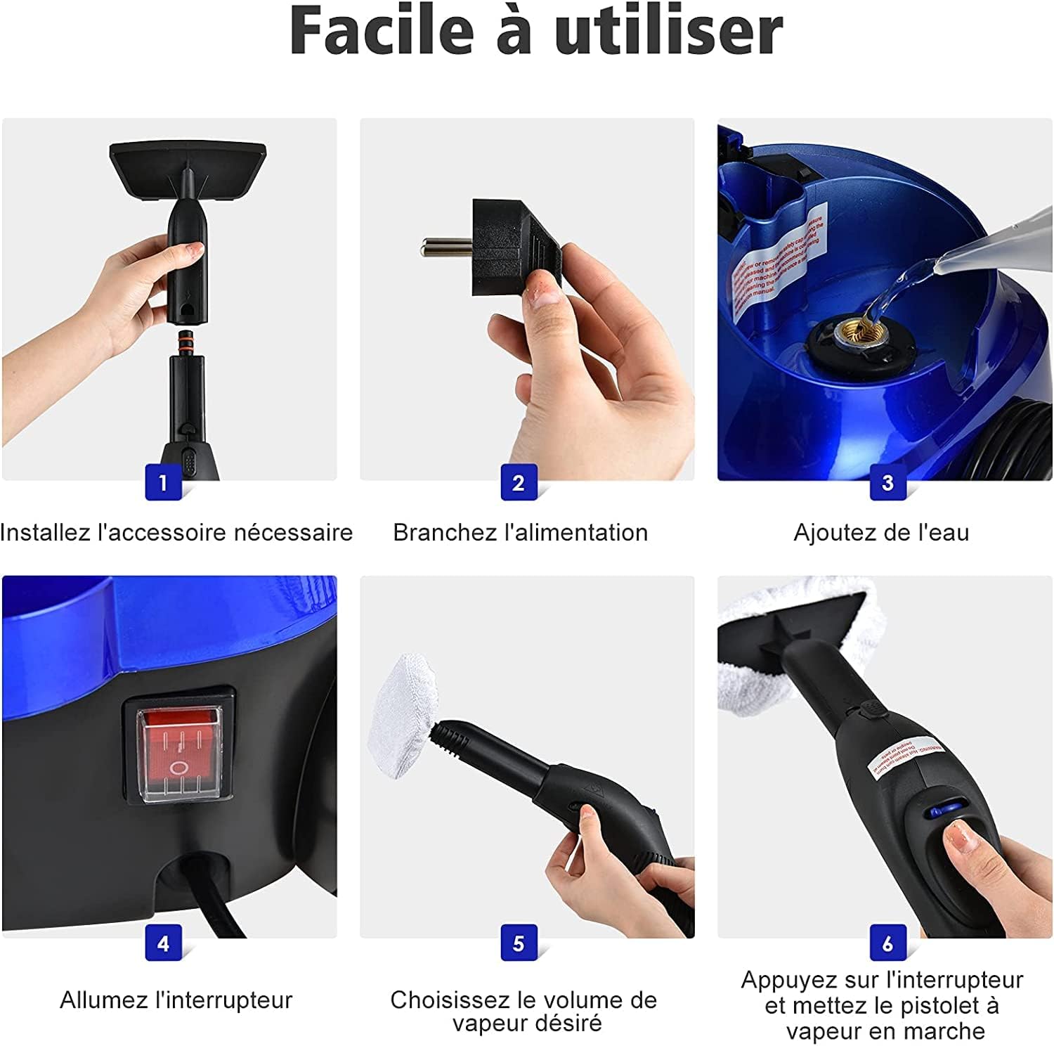 Nettoyeur Vapeur Haute Pression Portable, Machine De Nettoyage Vapeur Haute Température 2600 W