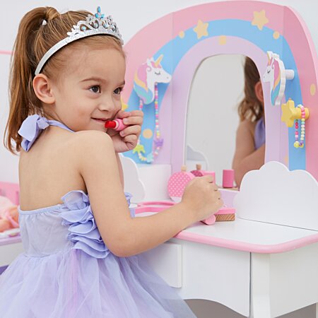 Trousse faux maquillage enfant fille jouet imitation cosmétique 10  accessoires rose teamson kids tk-w00010 - Conforama