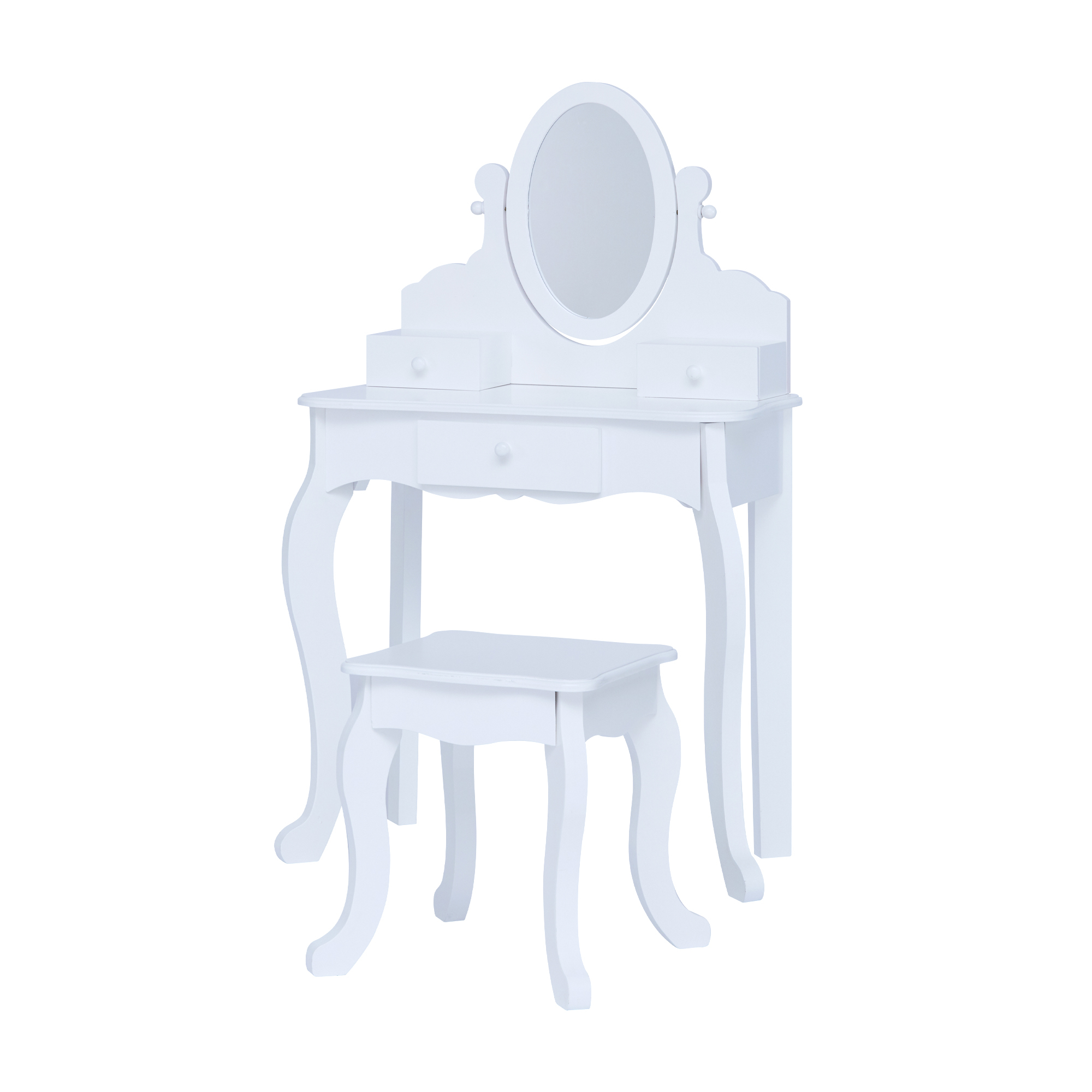 Teamson Kids - Coiffeuse enfant avec tabouret vrai miroir meuble