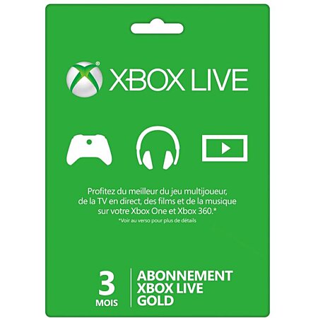 Cartes Prépayées Xbox Live pour One & 360