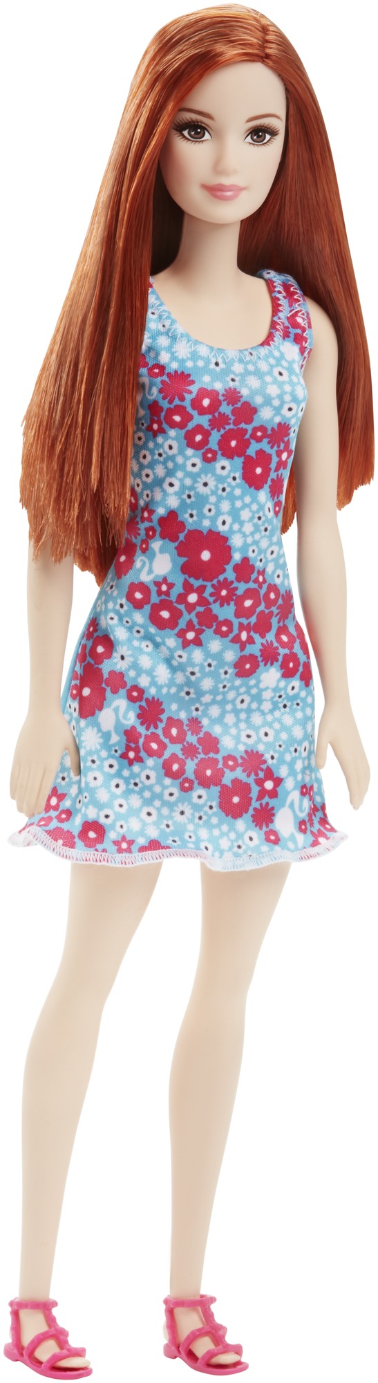 BARBIE CHIC ROUSSE - ROBE FLEURIE FOND BLEU au meilleur prix | E.Leclerc