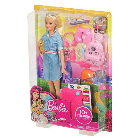 Barbie - coffret poupée barbie en voyage avec chiot - poupée mannequin - 3  ans et + v002226 Barbie