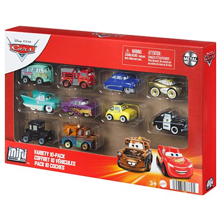CARS Disney Pixar Cars Mini-Véhicules, Coffret 10 petites Voitures  Miniatures, Modèle Aléatoire, Jouet pour enfant, GKG08 : :  Jouets