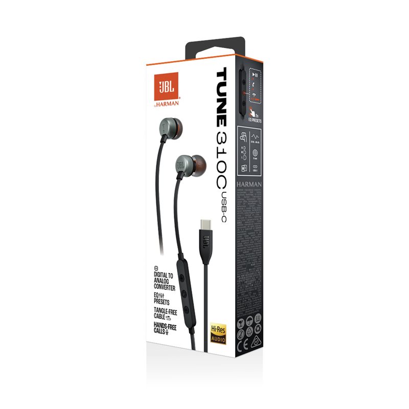 Ecouteurs filaires JBL TUNE 310C USB-C Noir au meilleur prix E