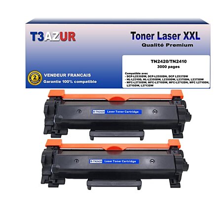 T3Azur - 4 Toners Laser compatibles pour Brother HL L2310D, HL