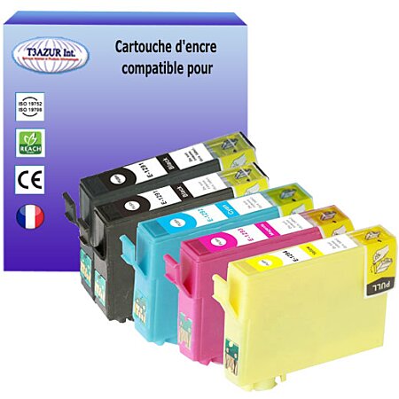 5 Cartouches Compatibles pour Epson T1291 / T1292 / T1293 / T1294