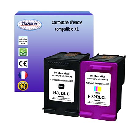 2x HP 301 Cartouche N/C pour imprimante HP Deskjet 1510 (CR340EE