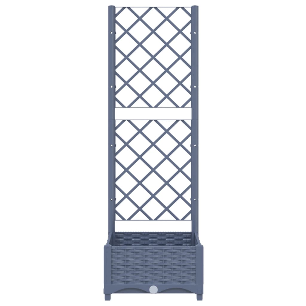 Jardinière Surélevée Avec Treillis 120x40x136 Cm - Gris Clair, En PP Résistant, Pour Tomates, Plantes Grimpantes, Balcon