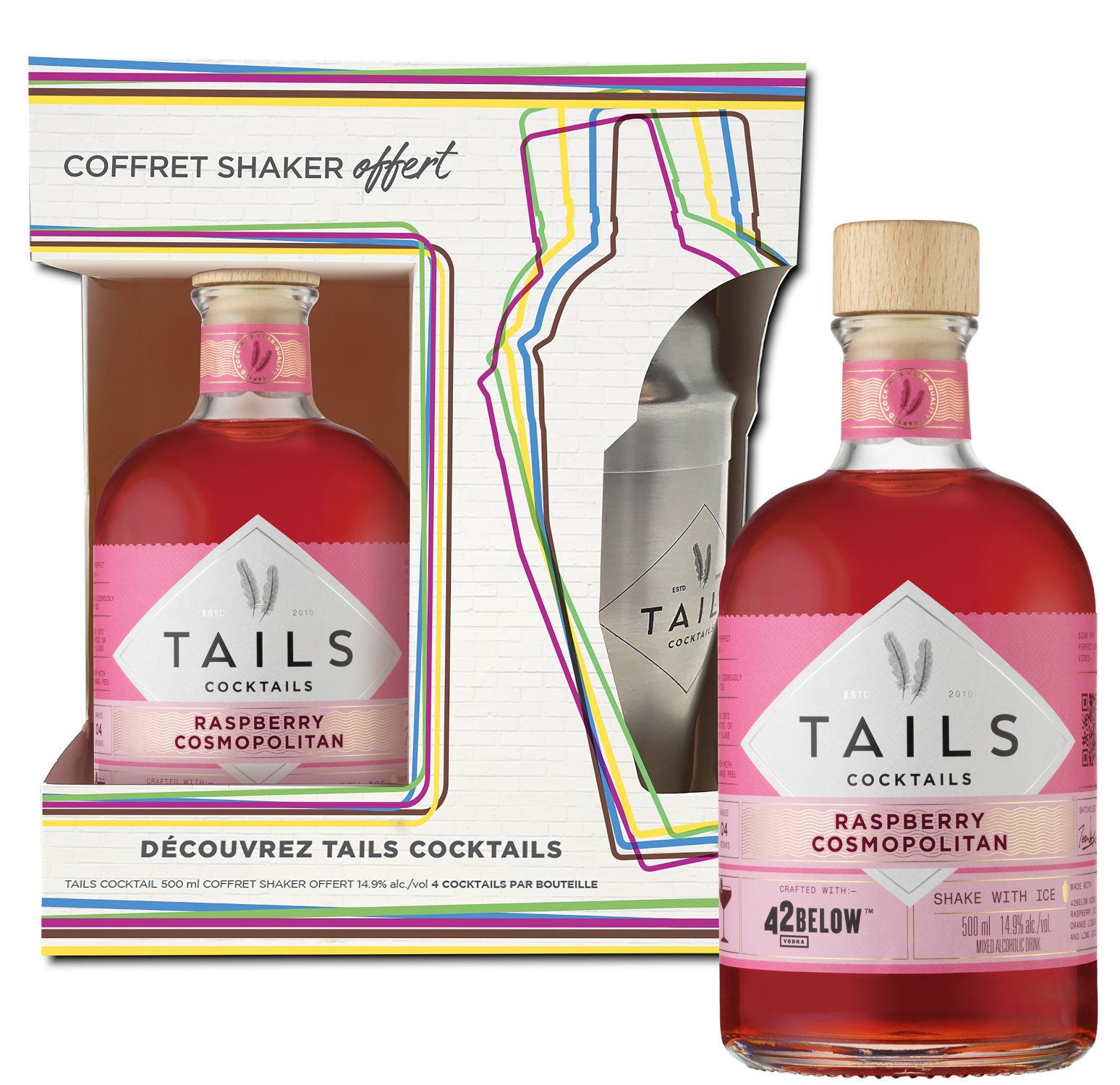 Tails Cocktails Raspberry Cosmopolitan Coffret Shaker - 50 cl au ...