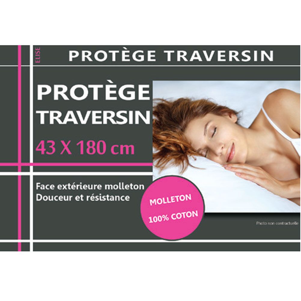Protège Traversin Sous-Taie 100% Coton 43x180 Cm - Protection Oreiller Hygiénique Et Douce