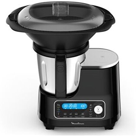 Robot cuiseur Moulinex Clickchef noir + cuiseur vapeur HF456810 au meilleur  prix