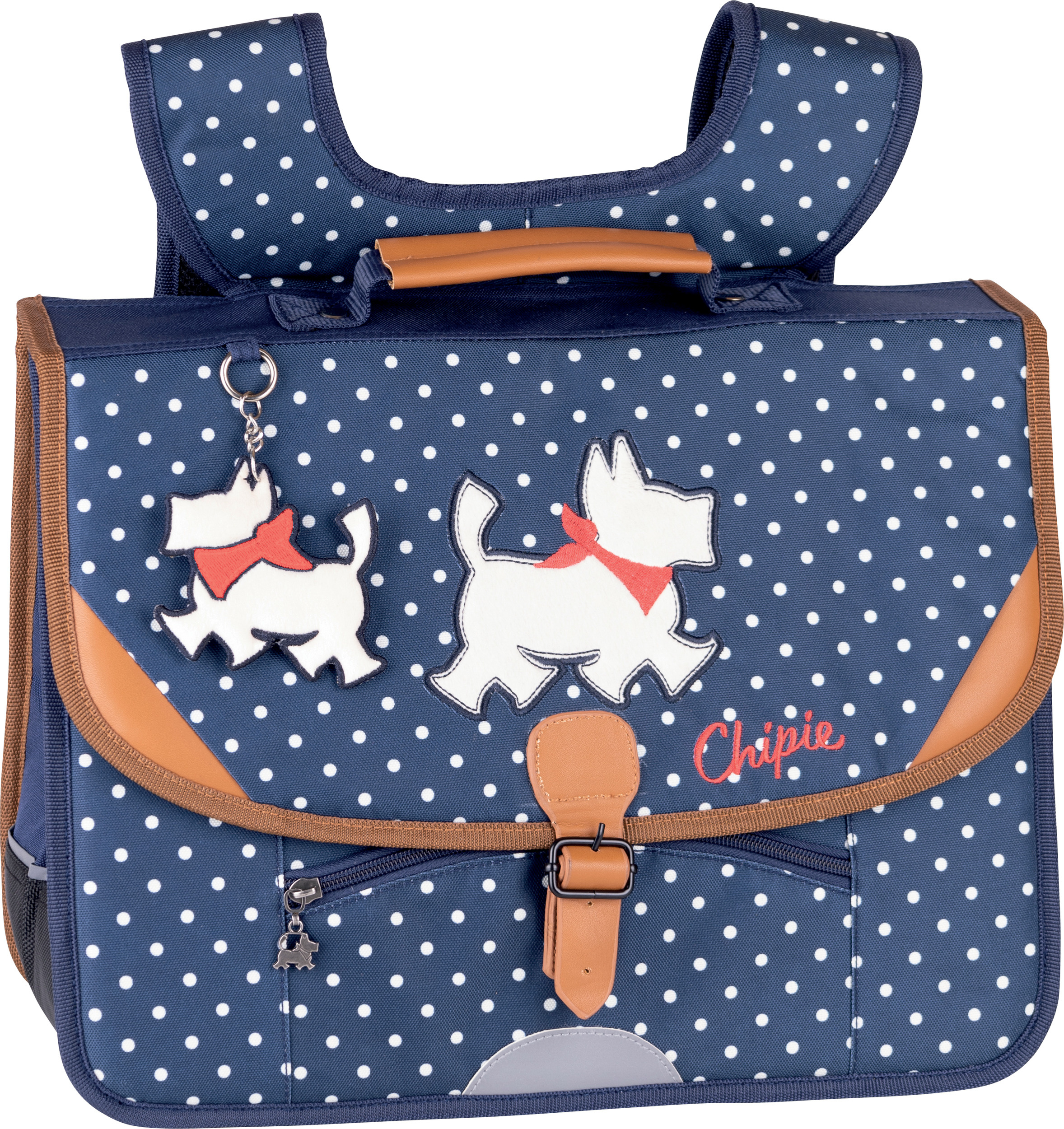 CHIPIE Cartable Pois 2 compartiments 16L Bleu Polyester au