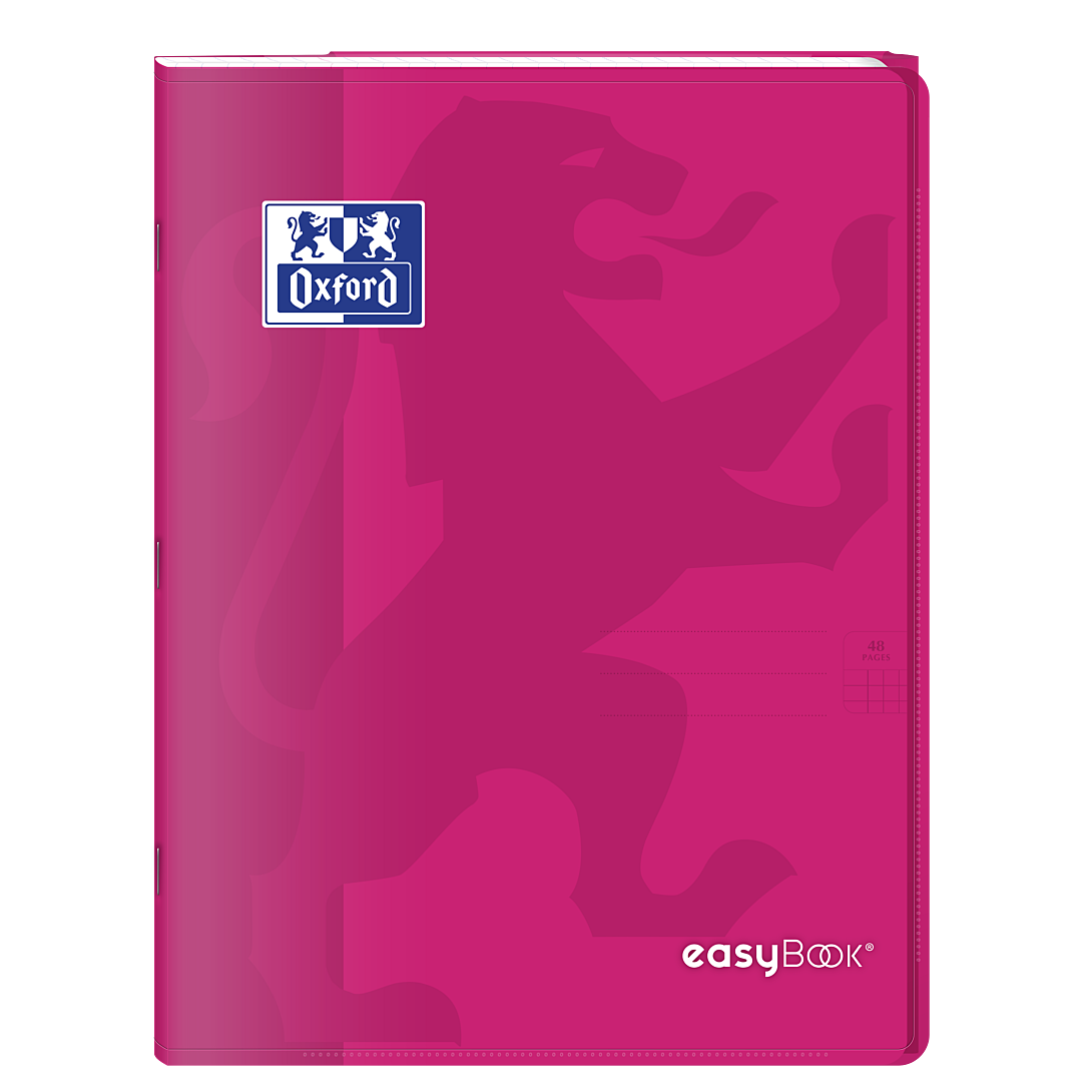 OXFORD Cahier Easybook agrafé - 17 x 22 cm - 96p seyès - 90g - Rouge