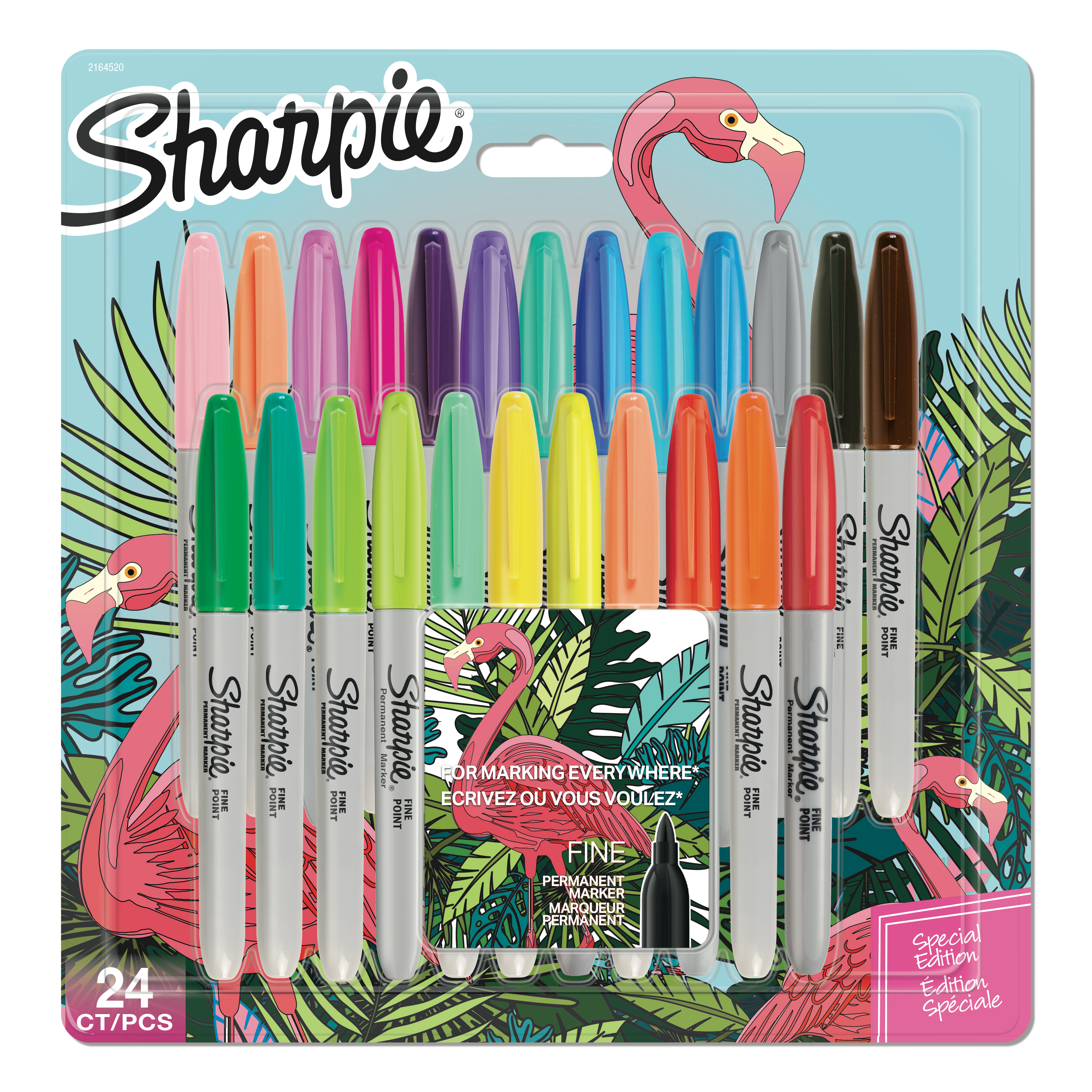Boîte 24 marqueurs permanent sharpie fine big pack flam assortis fun au ...