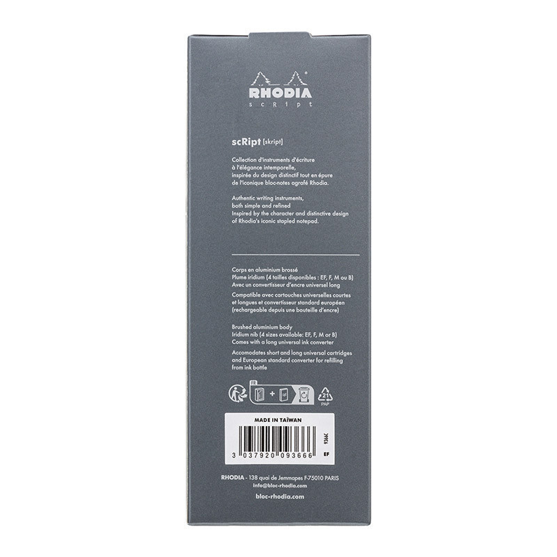 Stylo à plume - Alu - Titane - Plume iridium extra-fine - Rechargeable ...