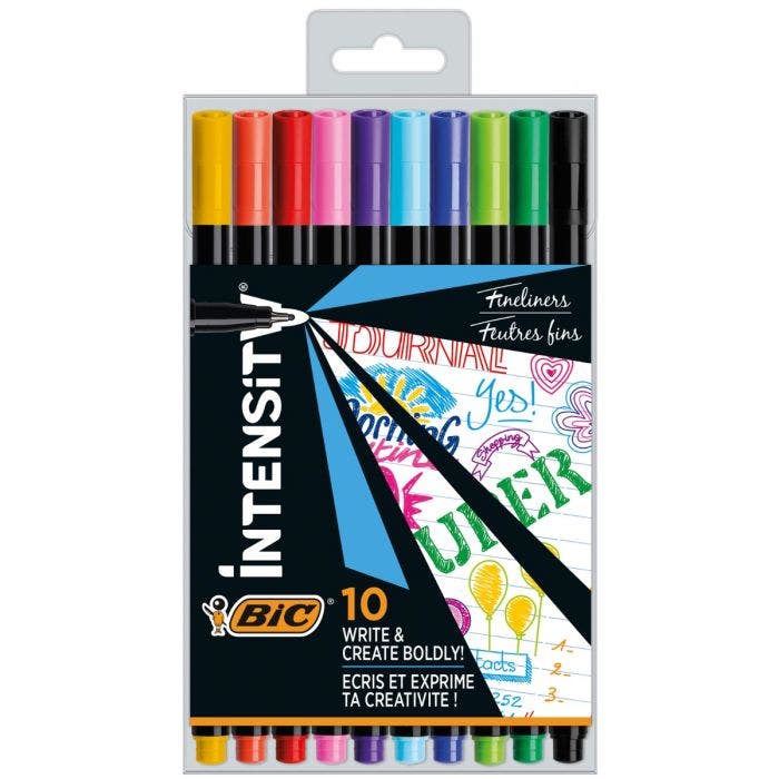 BIC Intensity Stylo Feutre d'écriture Pointe Fine, Blister de 10 BIC au ...