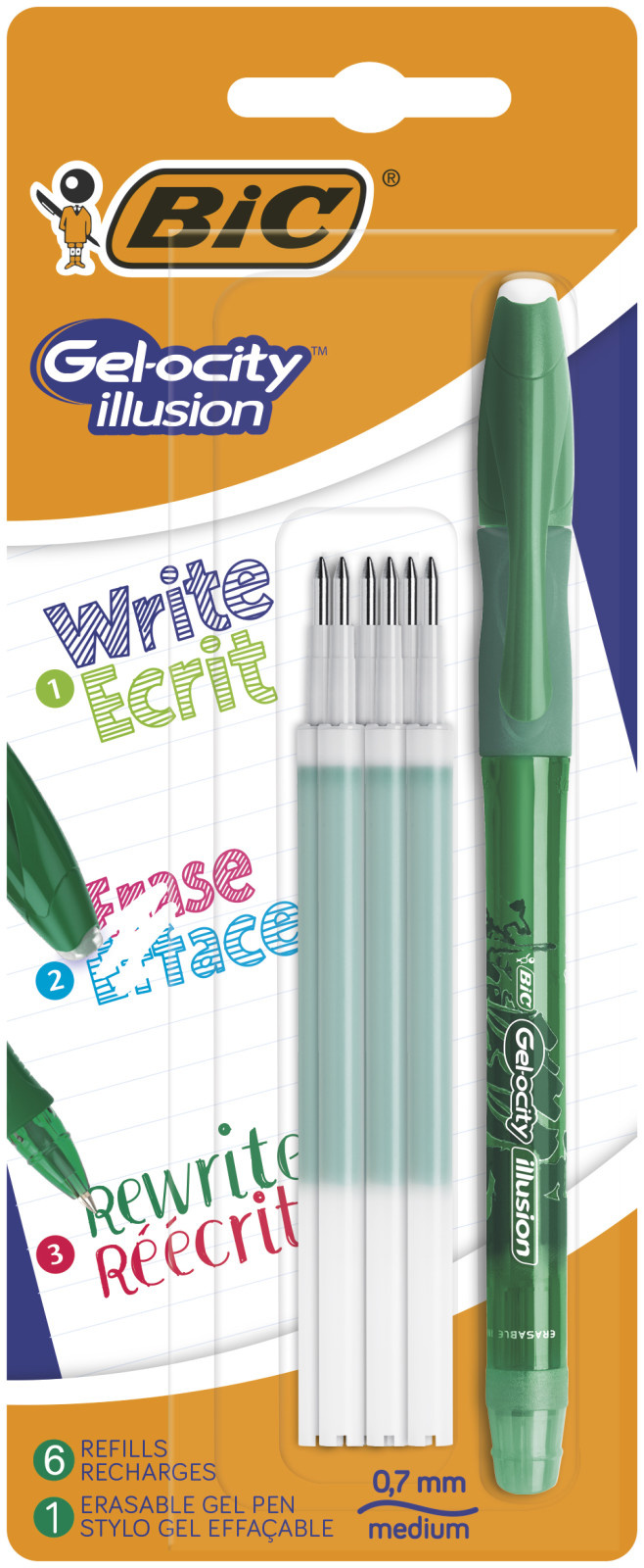 Les stylos à encre gel effaçable - Stylo Gel-Ocity Illusion BIC