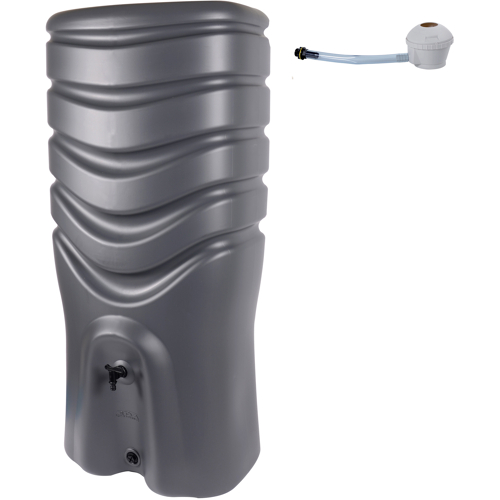 Récupérateur d'eau de pluie 550 L + kit collecteur robinet anthracite