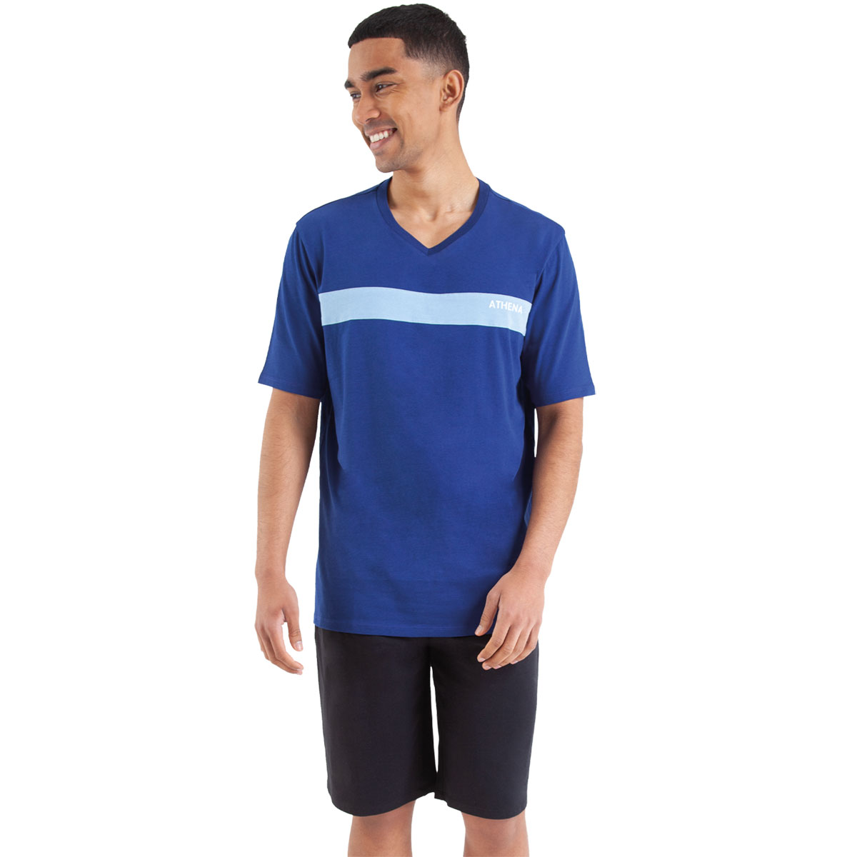 Pyjama Homme 2 Pièces Athena - 100% Coton, T-shirt Manches Longues Et Pantalon - Confort Nuit, Label OEKO-TEX
