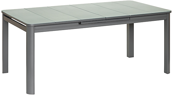Table de jardin Milos grise extensible en aluminium pour 8/10 personnes