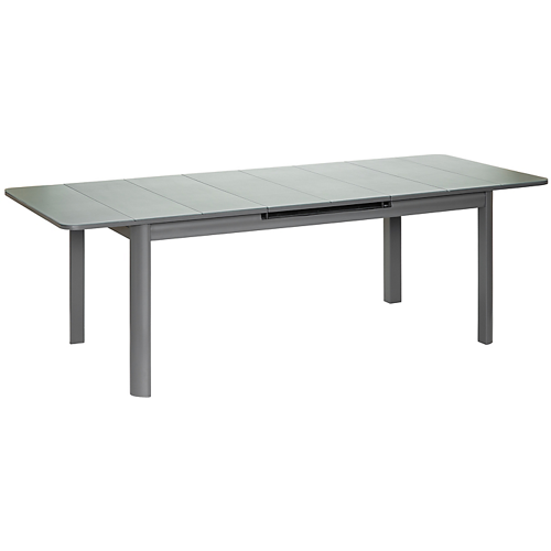 Table de jardin Milos grise extensible en aluminium pour 8/10 personnes