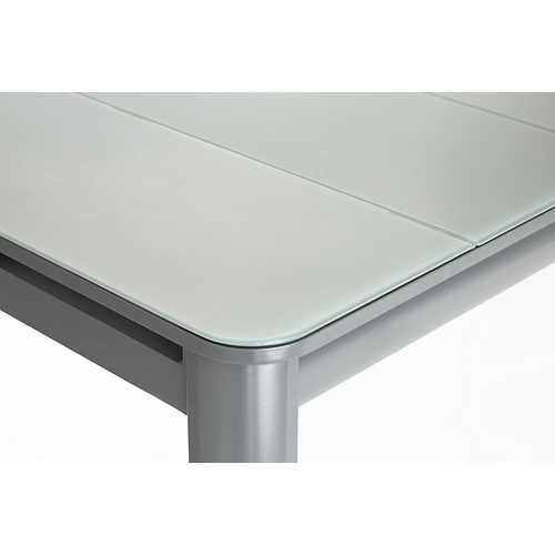 Table de jardin Milos grise extensible en aluminium pour 10/12 personnes