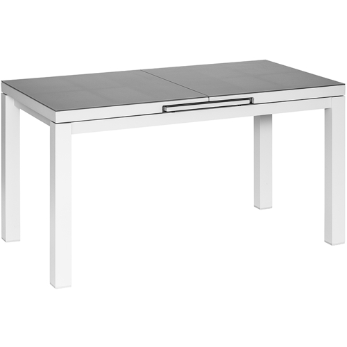 Table de jardin en aluminium extensible Ibiza gris perle 6/8 personnes