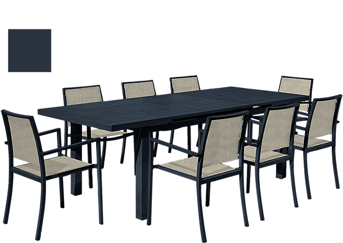 Table de jardin extensible en aluminium Santorin coloris gris bleuté 6/8 personnes